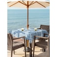 thumbnail image 3 of Outdoor Tablecloth with Umbrella Hole for Patio/Picnic/Party/Camping, Blue Coastal Waterproof Table Cloth Square Cover Washable, Vintage Starfish Shell Summer Tropical (54"x 54"), 3 of 9