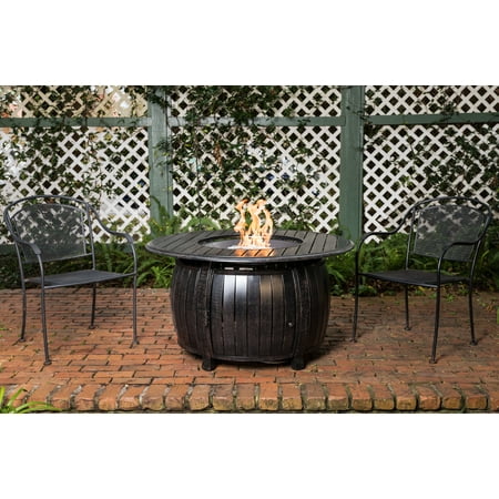 Fire Sense - Grand Cooper Aluminum Round LPG Fire Pit - Antique Bronze