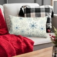 thumbnail image 2 of Snowflakes Pillow Covers 12x20 Inch Set of 2, Winter Blue Snowflakes Lumbar Cover,Seasonal Christmas Xmas Decoration for Home Décor Throw Cushion Case for Sofa Couch, 2 of 6