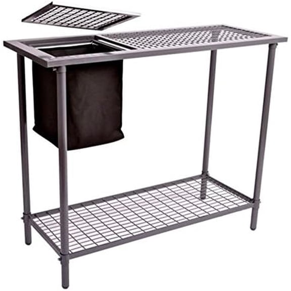 Potting Bench - Garden and Greenhouse Workbench Portable Gardening Center - Features removable trimmings bin and adjustable shelf (39"W x 32"H x 15"D)$$Garden & Patio