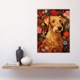 thumbnail image 2 of Bright And Bold Flowers Golden Terrier Dog On Elegant Floral Backdrop William Morris Style Pattern Artwork Large Wall Art Poster Print Thick Paper 18X24 Inch, 2 of 5
