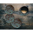 thumbnail image 6 of CARIBOU Round Ceramic Stone Coaster for Drinks Set of 4pcs, Mermaid Scales Watercolor, 6 of 6