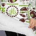 thumbnail image 3 of Oversized Wearable Blanket Hoodie,Green Football Monogram Pattern Sherpa Blanket Hoodie with Super Pockets,Super Warm Fuzzy Pullover for Women & Men, 3 of 6