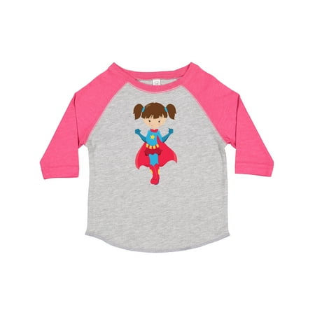 

Inktastic Superhero Girl Cute Girl Brown Hair Red Cape Gift Toddler Toddler Girl T-Shirt