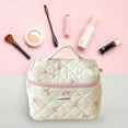 thumbnail image 6 of Yibooy Cute Bow Makeup Bag Cotton Quilted Cosmetic Bag Toiletry Bag for Women (Pink L), 6 of 6