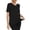 Black, variant on Women's V-Neck Side Split Short Sleeve T Shirt, Casual Loose Soft Summer Daily Tee Top, Women's Hot Pink, Sizes S-3XL