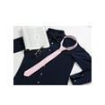 thumbnail image 5 of INSPIRE CHIC Men's Stripe Necktie Self-Tied Linen Slim Ties for Business Casual Pink One Size, 5 of 5