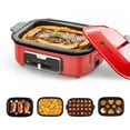 thumbnail image 2 of Electric Grill, griddle SET Multi-function Cooker 1200w Smokeless With 5 Interchangeable Nonstick Pans, 2 of 4