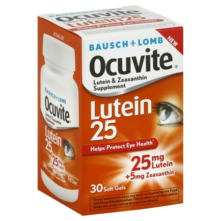 Bausch & Lomb Ocuvite Lutein 25 Lutein & Zeaxanthin Supplement Soft Gels, 30 count