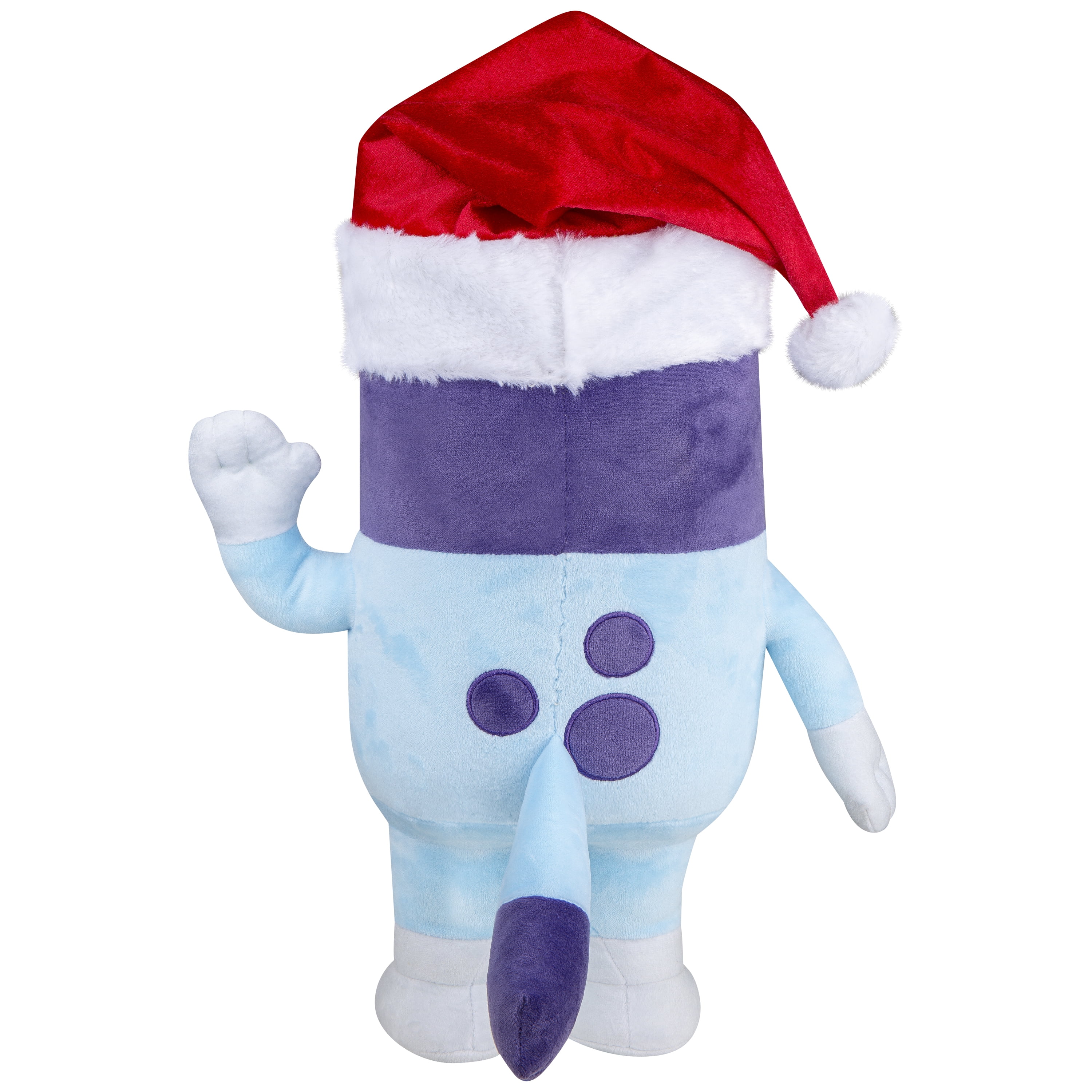 Christmas Holiday Plush Toys Stuffed Animal Bluey in Santa Hat Indoor & Covered Outdoor Décor, 18 in