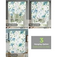 thumbnail image 4 of Blue Watercolor Flowers Vintage Window Curtain Tie Up Curtains for Kitchen Living Room Adjustable Rod Pocket Drapes, 4 of 6