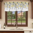 thumbnail image 6 of Yellow Floral Curtain Valances for Windows, Kitchen Valance Window Treatments Panel 2 Pack, Farmhouse Spring Flowers Leaves Rod Pocket Short Curtains for Bathroom Bedroom 54 x 18 Inch, 6 of 8