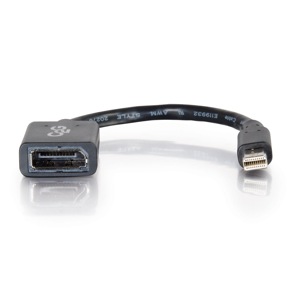 Cables To Go 54303 6 in. Mini DisplayPort Male to DisplayPort Female Adapter Converter, Black
