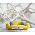 thumbnail image 2 of 3D Abstract Geometric Wall Murals For Living Room Bedroom, Modern Minimalist Mural, White Lines Large Wall Mural, Nordic Murals, Geometry Home Decor & Gift 110"W x 79"H (Not Peel and Stick), 2 of 6