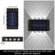 thumbnail image 2 of Wosthever 2 piezas Patio trasero luz Solar valla lámpara de pared paisaje detección automática luces de cubierta accesorios de iluminación al Iluminación y accesorios 8LED blanco, 2 of 6