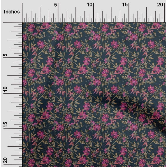 oneOone Viscose Jersey Fabric Leaves & Floral Artistic Fabric Prints By Yard 60 Inch Wide