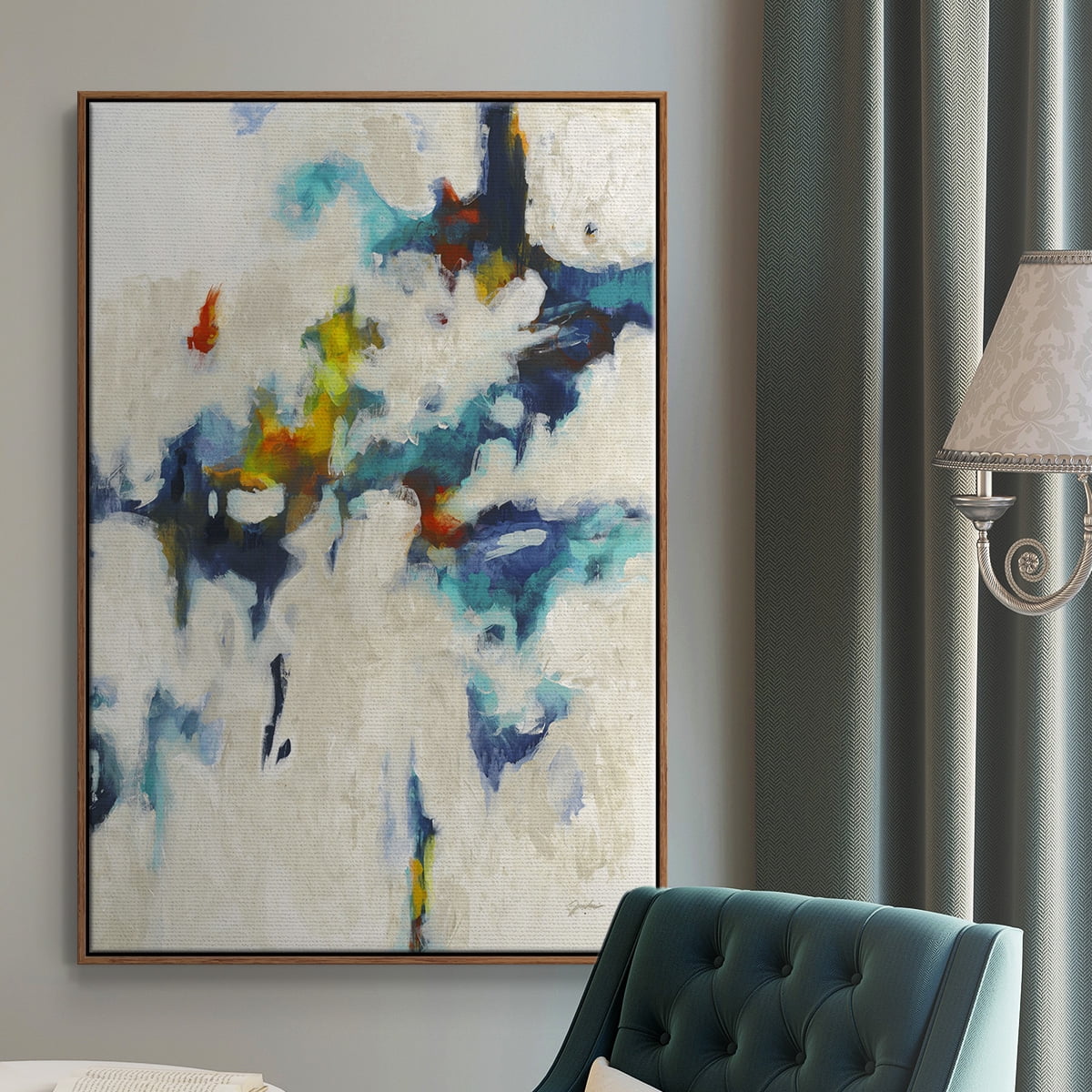 Find & Seek Framed Premium Gallery Wrapped Canvas - Ready to Hang - 17 x 25 - Walnut Floating Frame