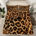 thumbnail image 2 of Homewish Animal Leopard Print 4 Pieces Queen Sheet Sets for Teens Boys Girls,Woodland Wildlife Ultra Soft Flat Sheet,Black Brown Queen Fitted Sheet,Lightweight Room Decor, 2 of 7