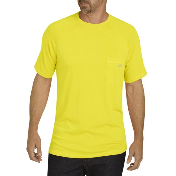 Dickies Mens Temp-iQ Performance Cooling T-Shirt, L, Bright Yellow