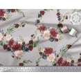thumbnail image 3 of Soimoi Gray Cotton Duck Fabric Ranunculus & Penoy Floral Print Decor Fabric Printed By the Yard 58 Inch Wide, 3 of 3