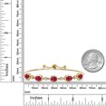 thumbnail image 6 of Gem Stone King 18K Yellow Gold Plated Silver Red Ruby Bracelet for Women | 5.00 Cttw | Gemstone July Birthstone | Oval 7X5MM | Fully Adjustable 9 inch, 6 of 6