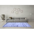 thumbnail image 3 of Ahgly Company Machine Washable Indoor Square Solid Blue Modern Area Rugs, 3' Square, 3 of 4