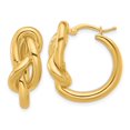 thumbnail image 1 of Diamond2Deal 18k Yellow Gold Polished Infinity Knot Hoop Earrings for Women, 1 of 3