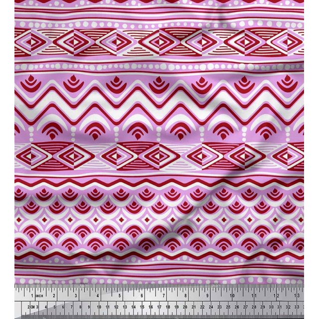 Soimoi Cotton Poplin Fabric Aztec Geometric Print Fabric by The Yard 42 Inch Wide