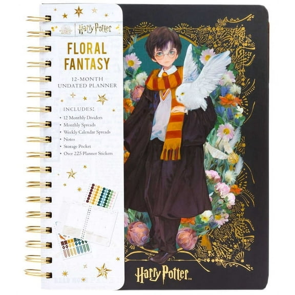Harry Potter Harry Potter: Floral Fantasy 12-Month Undated Planner: (Harry Potter School Planner School, Harry Potter Gift, Harry Pot, (Spiral-Bound)