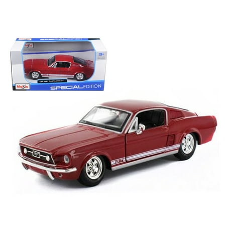 1967 Ford Mustang GT Red 1/24 Diecast Model Car by Maisto ...