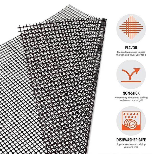 Tapis de Grillade Antiadhésif avec Trous, Réutilisable, Lavable au Lave-Vaisselle, Ignifuge