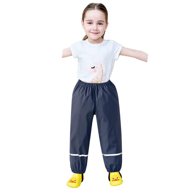 Pantalones impermeables y transpirables para niños y niñas, de Honeeladyy, para la lluvia y el barro, para otoño e invierno.