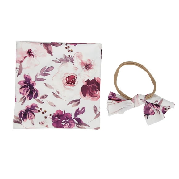 Conjunto de manta para recién nacidos, diadema y manta suave para recibir al bebé, accesorios n.° 1, 80 x 80 cm