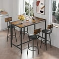 thumbnail image 5 of Enyopro Table and Chairs for 4, Wooden Dining Table Set, Breakfast Nook Corner Dining Set, Contemporary High Counter Dining Table Set for Bar Pub Bistro Kitchen Restaurant, 5 of 9