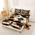 thumbnail image 2 of jejeloiu Bold Tribal Bed Sheets,Southwest Print Full Size Sheets For Boys,Black Tan,4pcs,1 Flat Sheet, 1 Fitted Sheet and 2 Pillowcases, 2 of 6