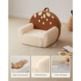 thumbnail image 3 of Toddler Chair Comfy, Foam Kids Chair with Soft Teddy Plush, Toddler Reading Chair with Cute Mushroom Designs-Brown, 3 of 17