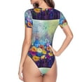thumbnail image 4 of Balery Spring Flower Seasonal Women's Short Sleevee Crew Neck Bodysuit Tops Short Sleeve Tops Basic-XX-Large, 4 of 9