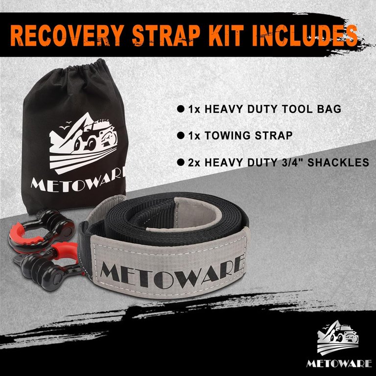 Heavy Duty 3" X 20ft Recovery Tow Strap | 35,000 Lb Capacity | Triple Reinforced Loops | Weather Resistant For Mud, Snow & Off-Road