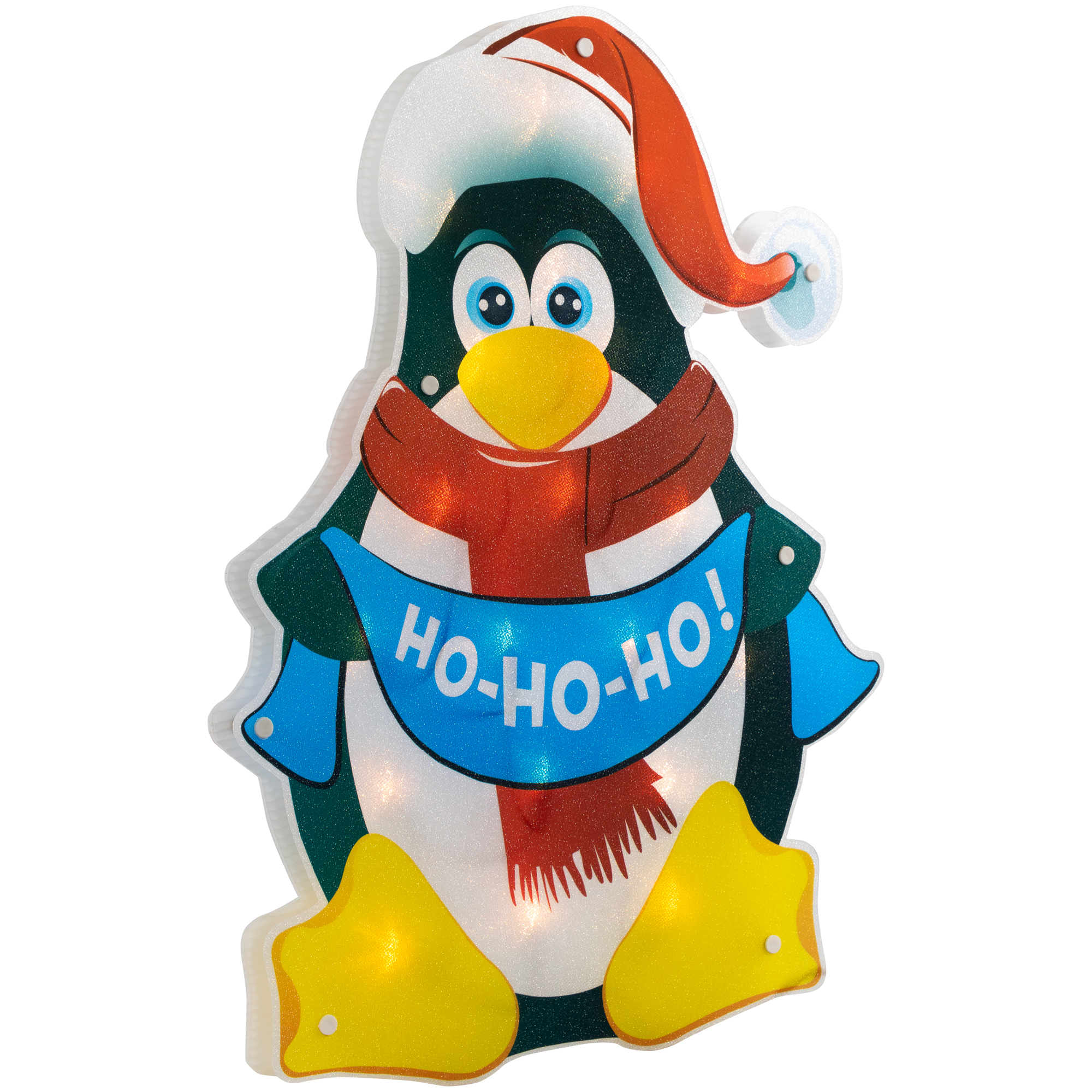 18" Lighted Penguin Christmas Window Silhouette