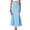 Light Blue, variant on Long Flowy Skirts for Women High Waist Mini Skirt Breathable Solid Color with Zipper Regular Fit Skirt for Work and Office S-2XL