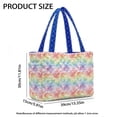 thumbnail image 7 of Pzuqiu Gradient Flowers Large Capacity Quilted Tote Bags for Women, Reversible Blue Shoulder Hobo Bags, Lightweight Laptop Handbags for Work Shopping Travel College Everyday Use, 7 of 7