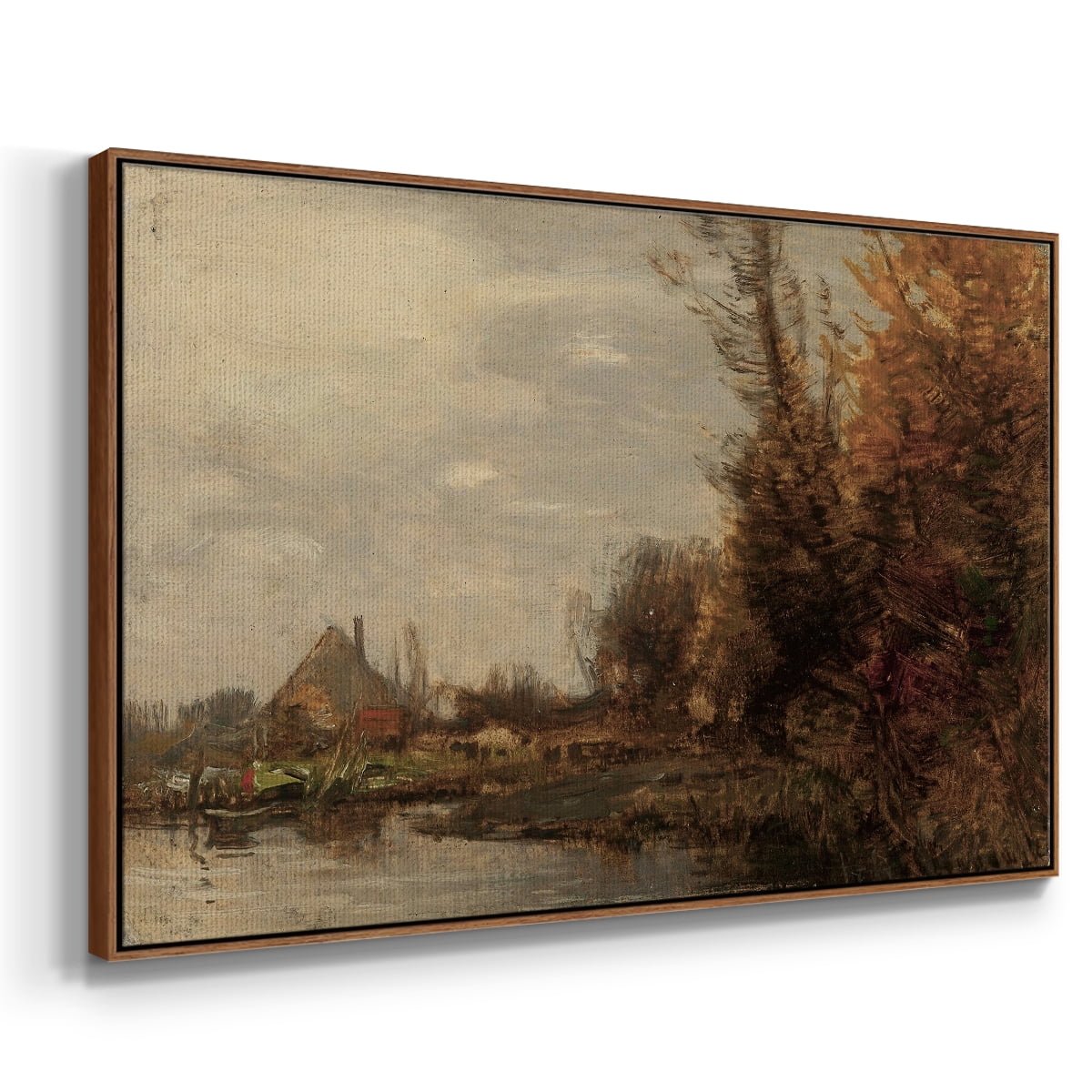 Vintage Landscape-CCXXIX By Wexford Home Framed in Walnut Wood Gallery Wrapped Canvas 25 in. x 37 in.