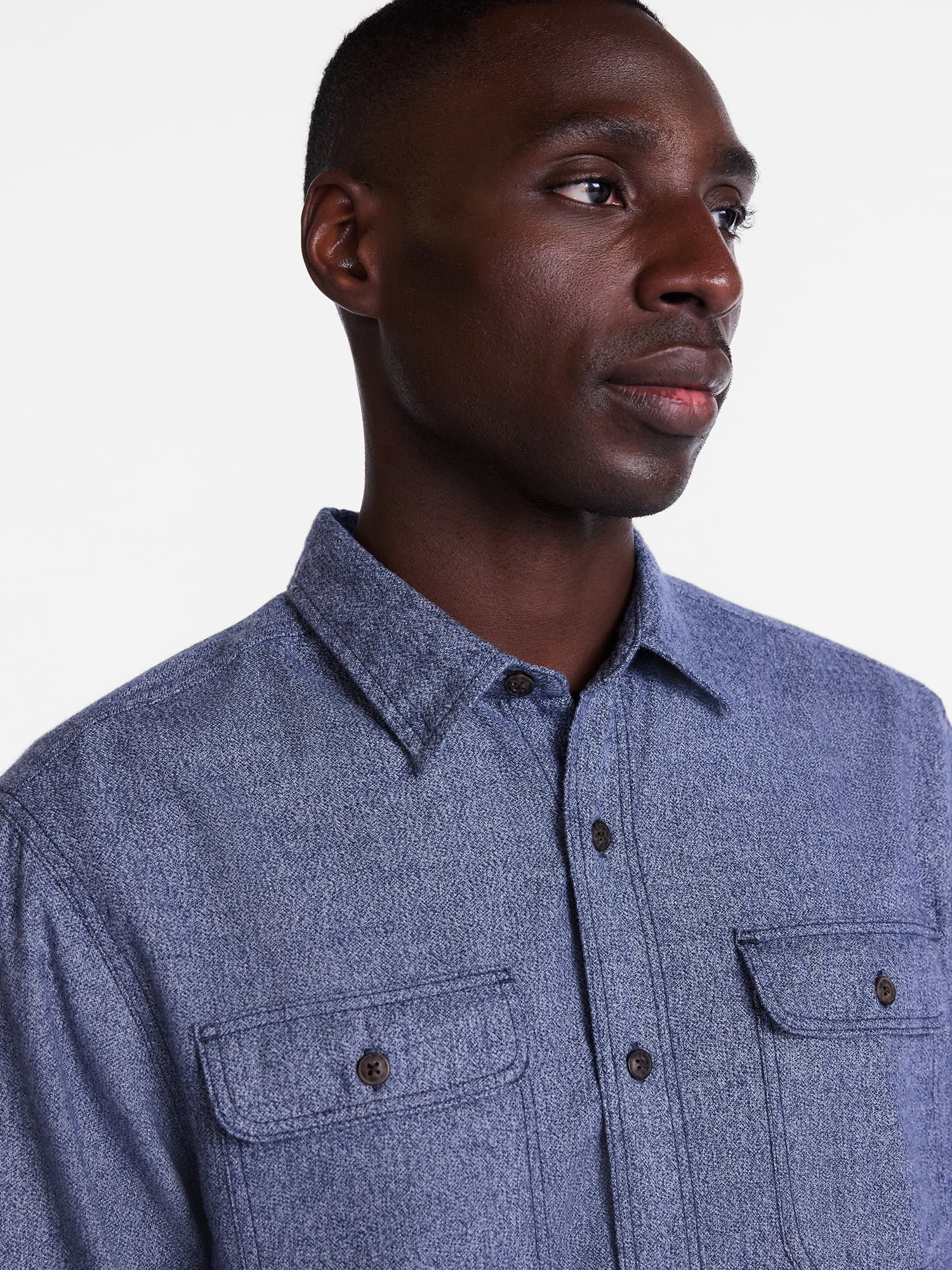 George Men's and Big Men's 100% Cotton Plaid Flannel Shirt with Long Sleeves, Sizes XS-3XL, 2XB-5XB & Tall XLT-3XLT
