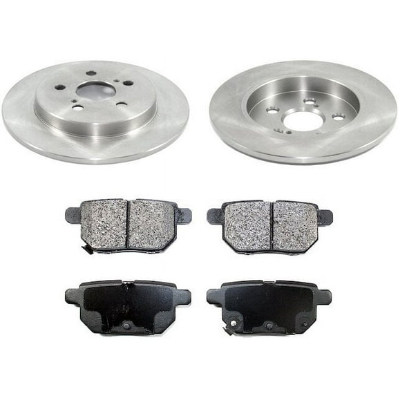 Rear Brake Pad and Rotor Kit - Compatible with 2009 - 2019 Toyota Corolla 1.8L 4-Cylinder 2010 2011 2012 2013 2014 2015 2016 2017 2018