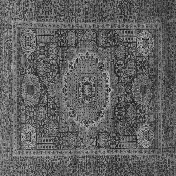 Ahgly Company Indoor Square Abstract Gray Modern Area Rugs, 8' Square