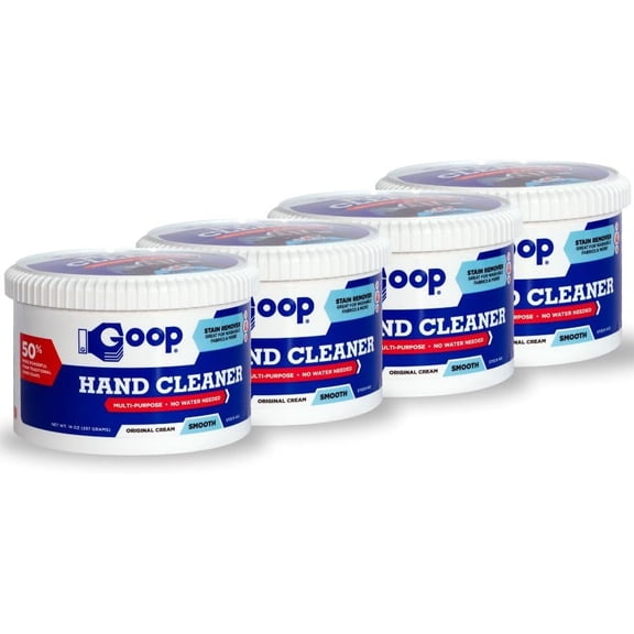 GOOP Original Multi-Purpose Waterless Hand Cleaner and Stain Remover - 14 oz Can (Pack of 4)