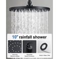 thumbnail image 2 of Rain Shower Head with 3-Mode Handheld Spray Combo, Dual Showerheads, All-Metal High-Pressure 10-Inch Rainfall Shower Head Set, Extension Arm with 3-Way Diverter, Matte Black, 2 of 6