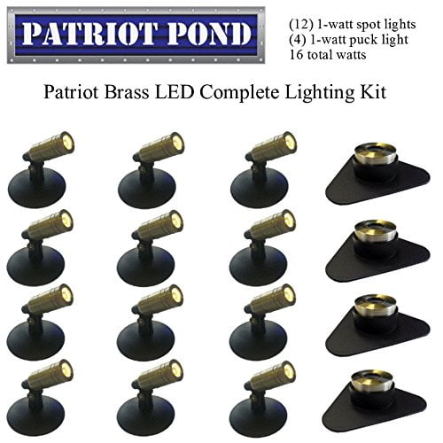 Patriot Brass LED Waterproof Pond and Landscape Lighting 13 Watt Light Kit P-B4 