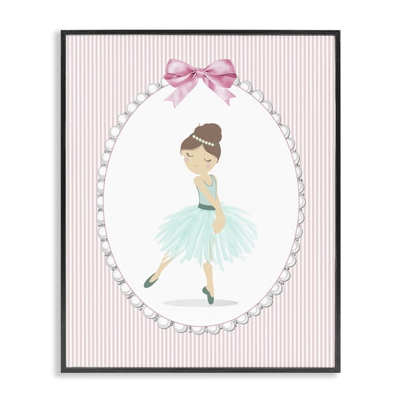 Stupell Industries Cottage Elegant Dance on Stripes Black Framed Giclee Art, 11 x 14, by Christine Simpson Art