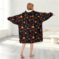 thumbnail image 2 of Basketball and Hoop Black Pattern Flannel Blanket Hoodies for Teens ,Teens Oversize Sherpa Wearable Hooded Blanket Sweatshirt with Super Pockets, 2 of 6